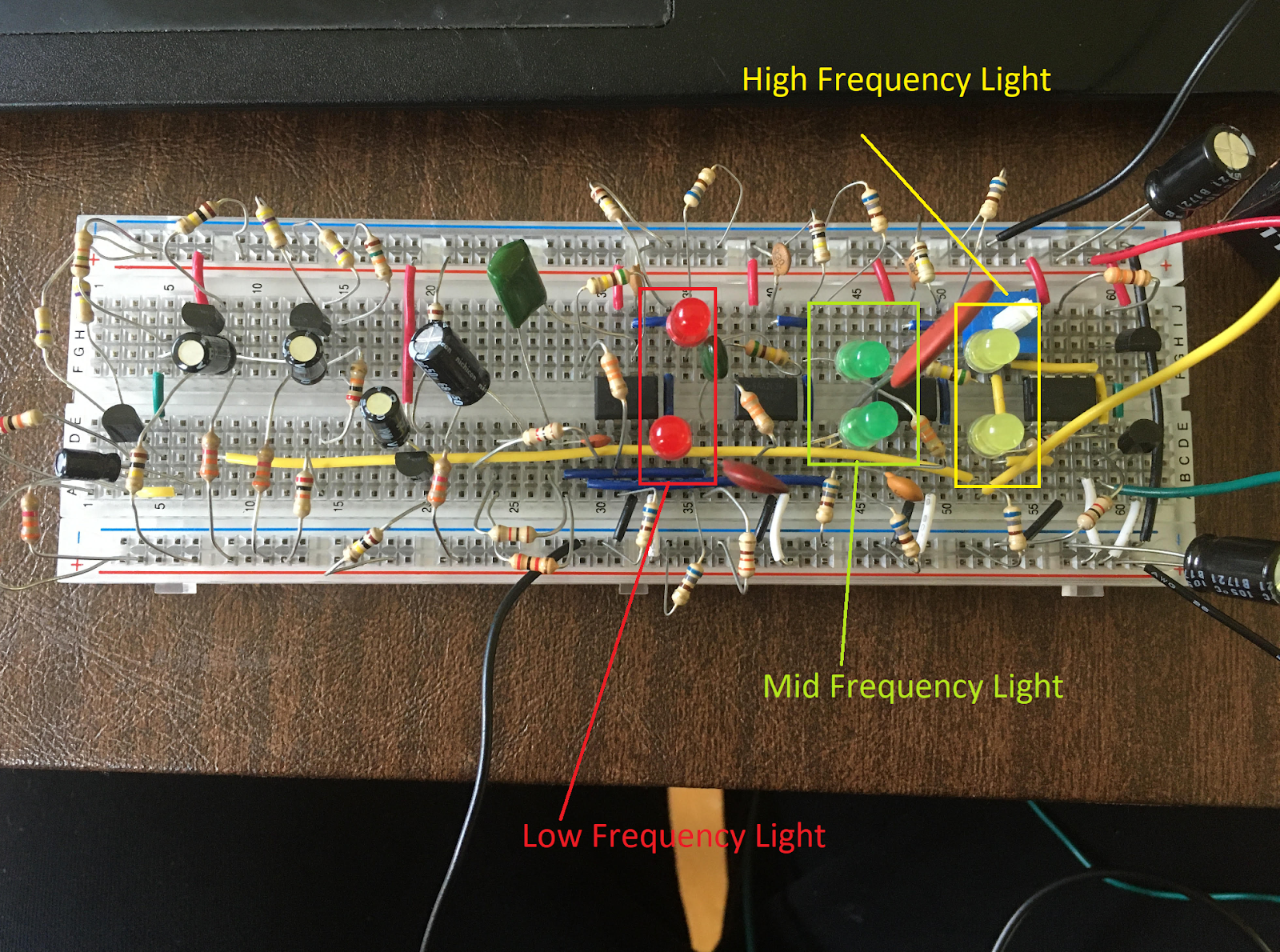 board with lights highlighted